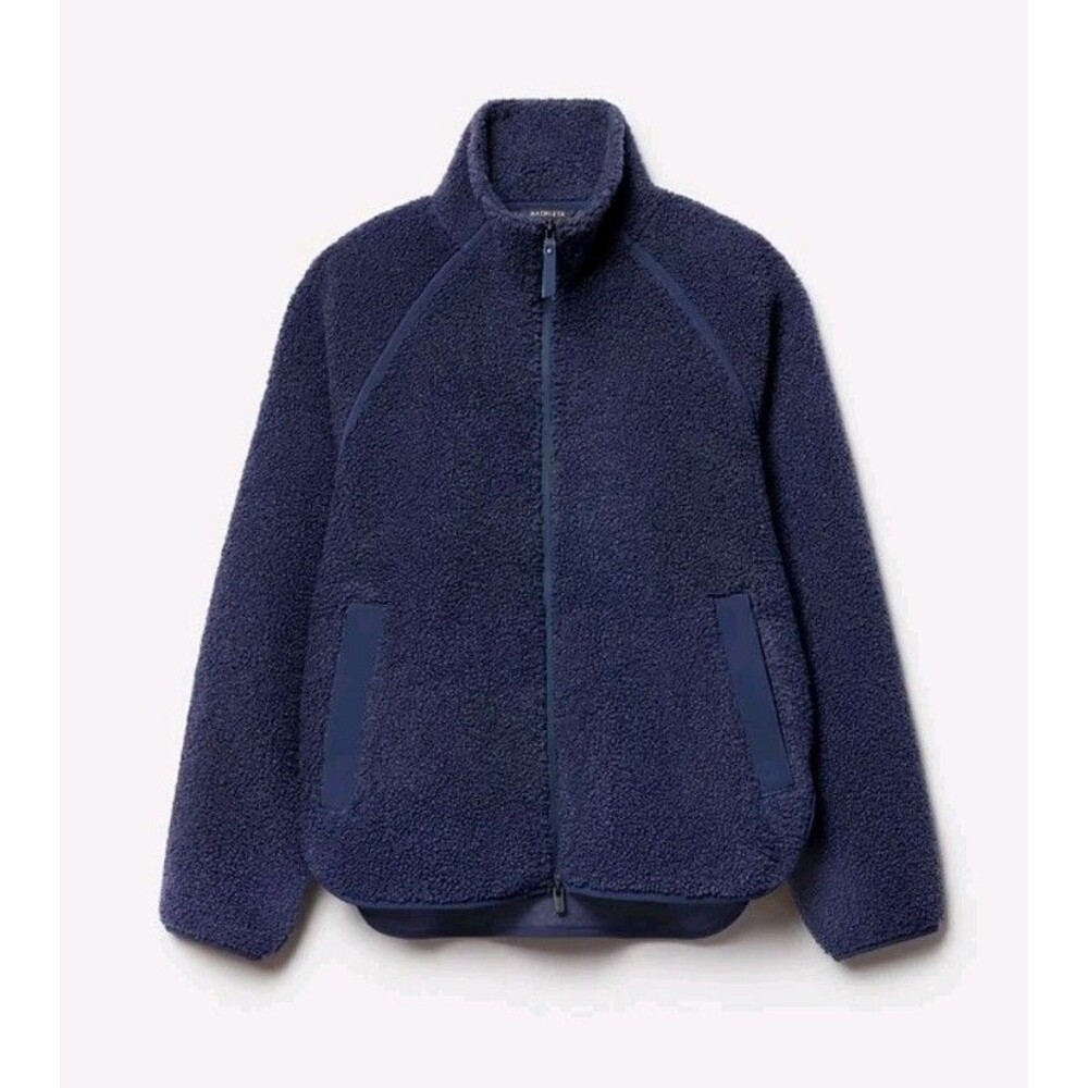 Athleta In The Clouds Jacket Women’s S Navy Boucle Sherpa Fleece Full Zip NWT